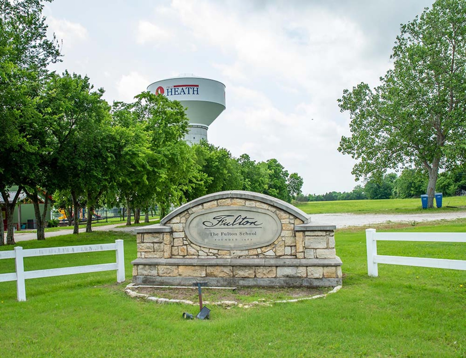 The Fulton School stone signage